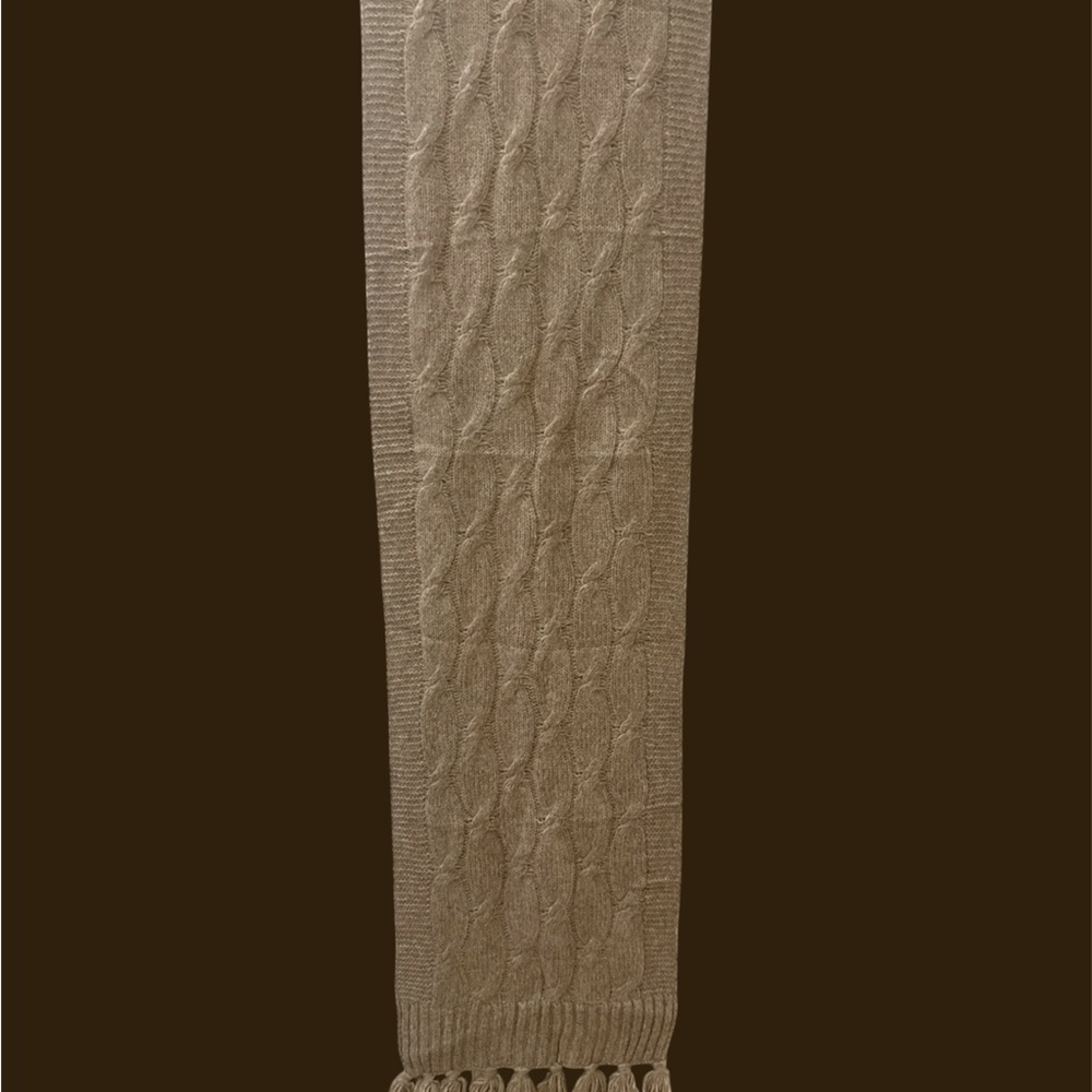 J. Crew Beige Cable Knit chunky scarf - Picture 6 of 7